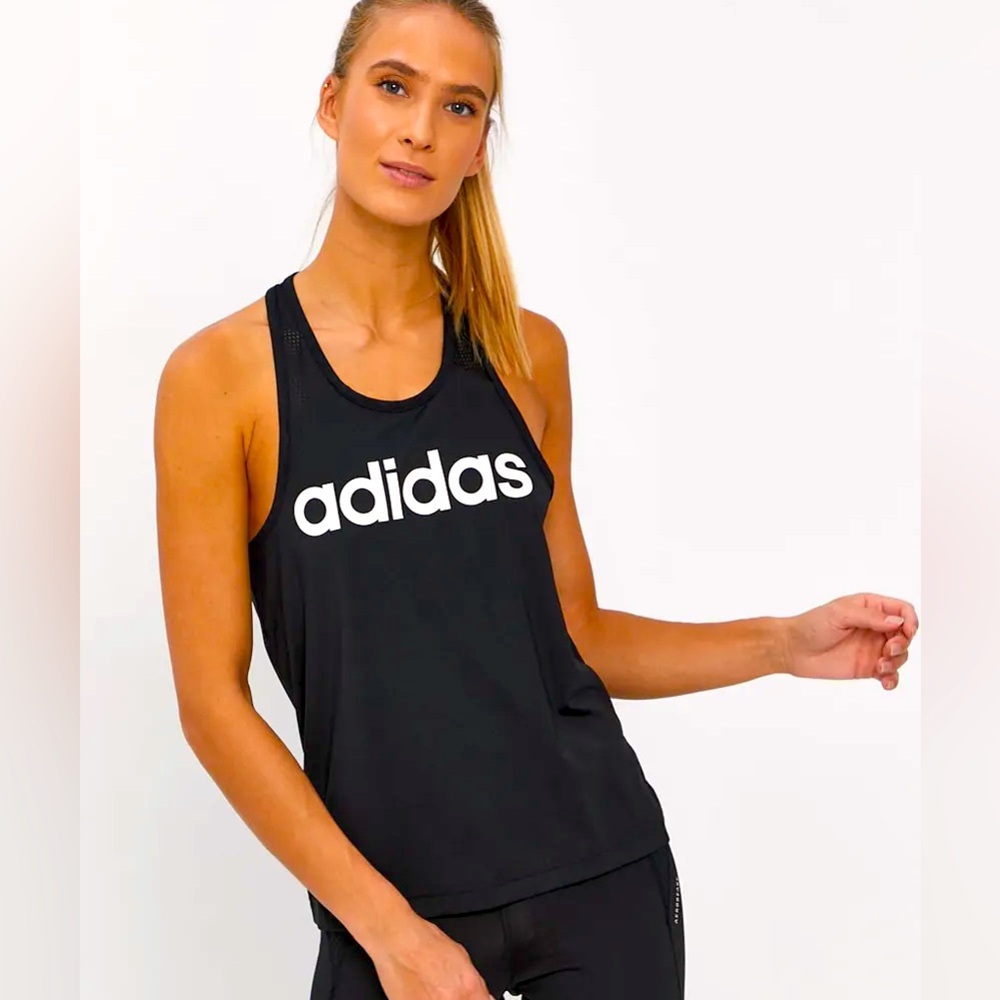 🌸2 for $35 NWT ADIDAS Tank Top Workout D28715 Trainning Black Size M